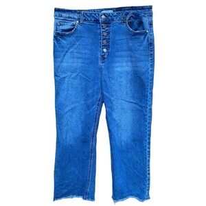 And Now This Frayed Hem Button Front High Rise Crop Jeans I Size: 32 (14)